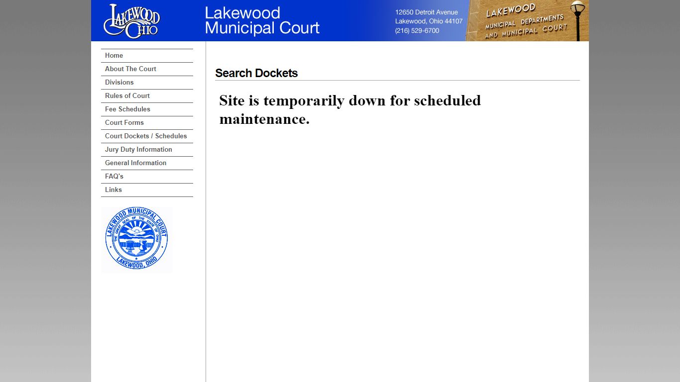 Lakewood Municipal Court - Search Dockets